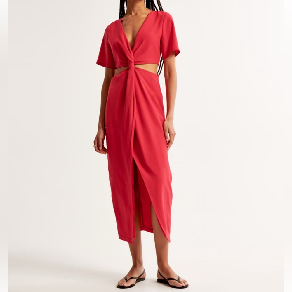 A&F Knotted Cutout Midi Dress